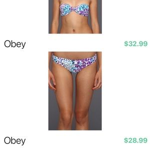 OBEY animal print bikini with strapless option
